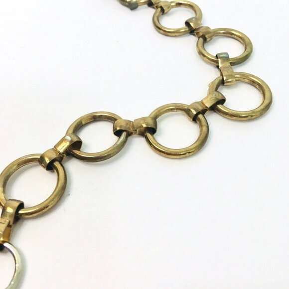 Vintage 90’s Heavy Multi Chain Gold & Silver Tone 44 Inch Link Statement Belt - Picture 6 of 9